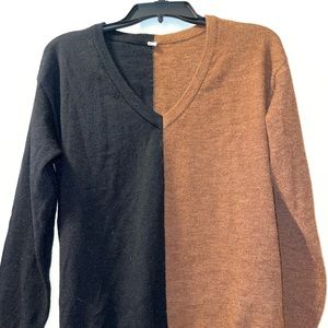 NWOT Cozy Vneck Colorblock Sweater